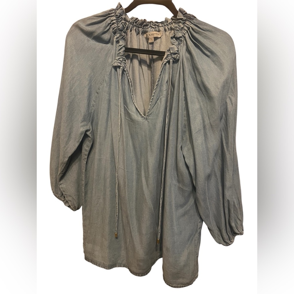 Alex and Parker  denim cotton tencel soft Loose Boho Blue Size XL